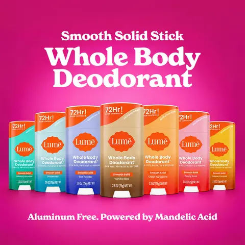 Lume Whole Body Deodorant Solid Stick -  Deodorant Body Care - For Pits Privates and Beyond - Aluminum Free