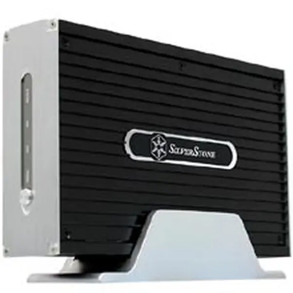 Silverstone Technology NS312B 3.5 in. Aluminum Dual Function IDE HDD Enclosure with LAN Connection Capability - Black