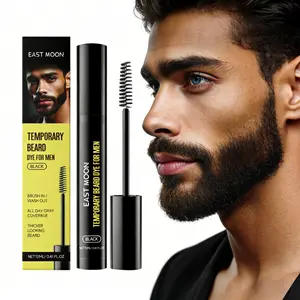 Men's Black Beard & Eyebrow Dye 12ml - Moisturizing Hydrating Formula, Natural Long-Lasting Fade-Proof Color Coverage, Smooth Gentle Application, Daily Grooming Essential for Polished Masculine Look