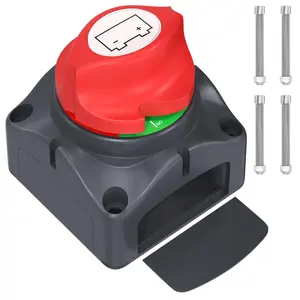 Battery Disconnect Switch 12V-48V Waterproof Marine Battery Cut Off Switch Master For Car,Boat,RV,ATV,UTV Vehicles