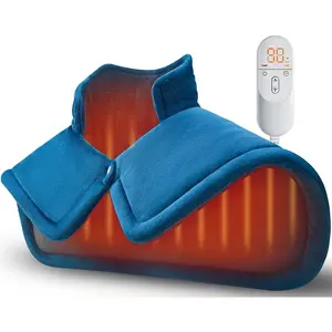 Heating Pad for Neck Shoulders Back, Fathers Day Dad Gifts for Men Husband, Weighted Heat Pads, Electric Neck Heated Wrap 6 Heat Settings 4 Auto Timer, Anniversary Birthday Gifts for Women Mom, Blue
