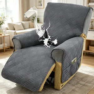 Waterproof Recliner Chair Covers,1-Piece Couch Covers for Sofa Covers Washable Furniture Protector with Elastic Straps Pocket for Kids, Pets