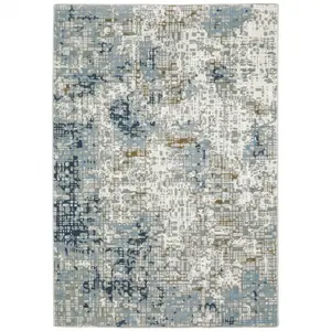 HomeRoots 508752 10 x 13 ft. Abstract Power Loom Machine Made Stain Resistant Rectangle Area Rug, Multi Color