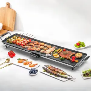 TANLOOK 35-inch Electric Griddle, BBQ Smokeless Grills, Barbecue Griddles Table Top with Nonstick Surfaces Adjustable Temperature Setting