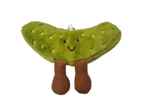 Funny Pickle Plush Toy Soft Cotton Material Vegetable Companion Doll with Cute Face & Small Feet Ideal for Children & Adults Perfect Gift Stuffed Animal