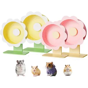 Hamster Wheel Super-Silent Hamster Exercise Wheels- Quiet Spinner Hamster Running Wheels with Adjustable Stand for Hamsters Gerbils Mice Or Other Small pet (Pink, Medium)