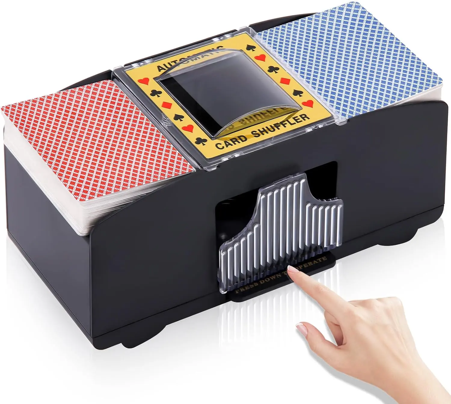 Shuffling Magic Battery-Operated Automatic Card Shuffler 1-6 Decks | Electric Shuffler, Casino Card Game for Poker, Home Card Game, UNO, Phase10, Texas Hold'em, Blackjack, Home Party Club Game