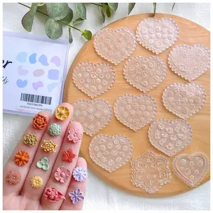 12 Pcs Mini Floral Clay Molds Set,Polymer Clay Molds for Jewelry Making,Earring Decoration (Substitute Polymer Clay Cutters),Christmas Party Gifts,Hand Tools Kits