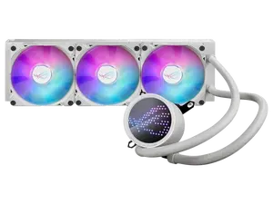 ASUS ROG RYUO III 360 ARGB White Edition All-in-one AIO Liquid CPU Cooler 360mm Radiator, Asetek 8th gen pump solution, Anime Matrix™ LED Display and ROG AF 12S ARGB fan