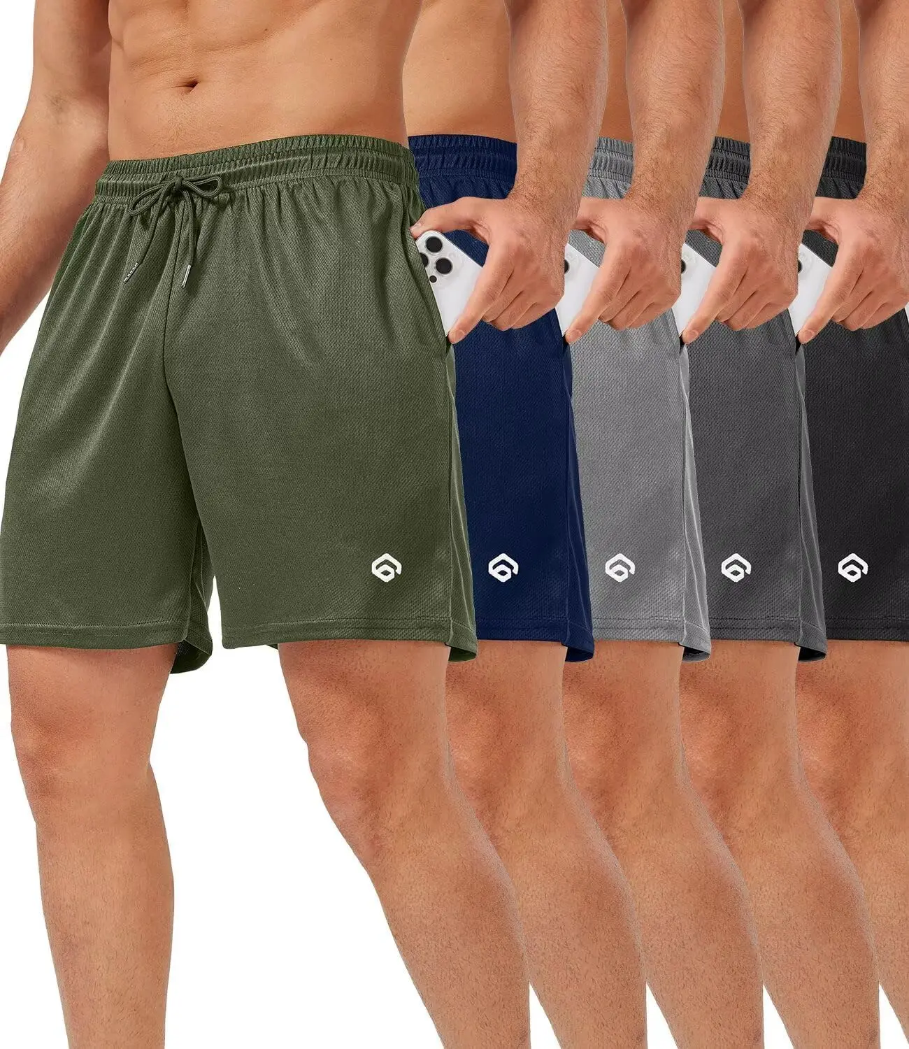 5 Pack Gym Shorts Men 5 Inch Quick Dry Mesh Shorts Men Lightweight Training Athletic Running Shorts with Pockets--B0DR8BTC3Z