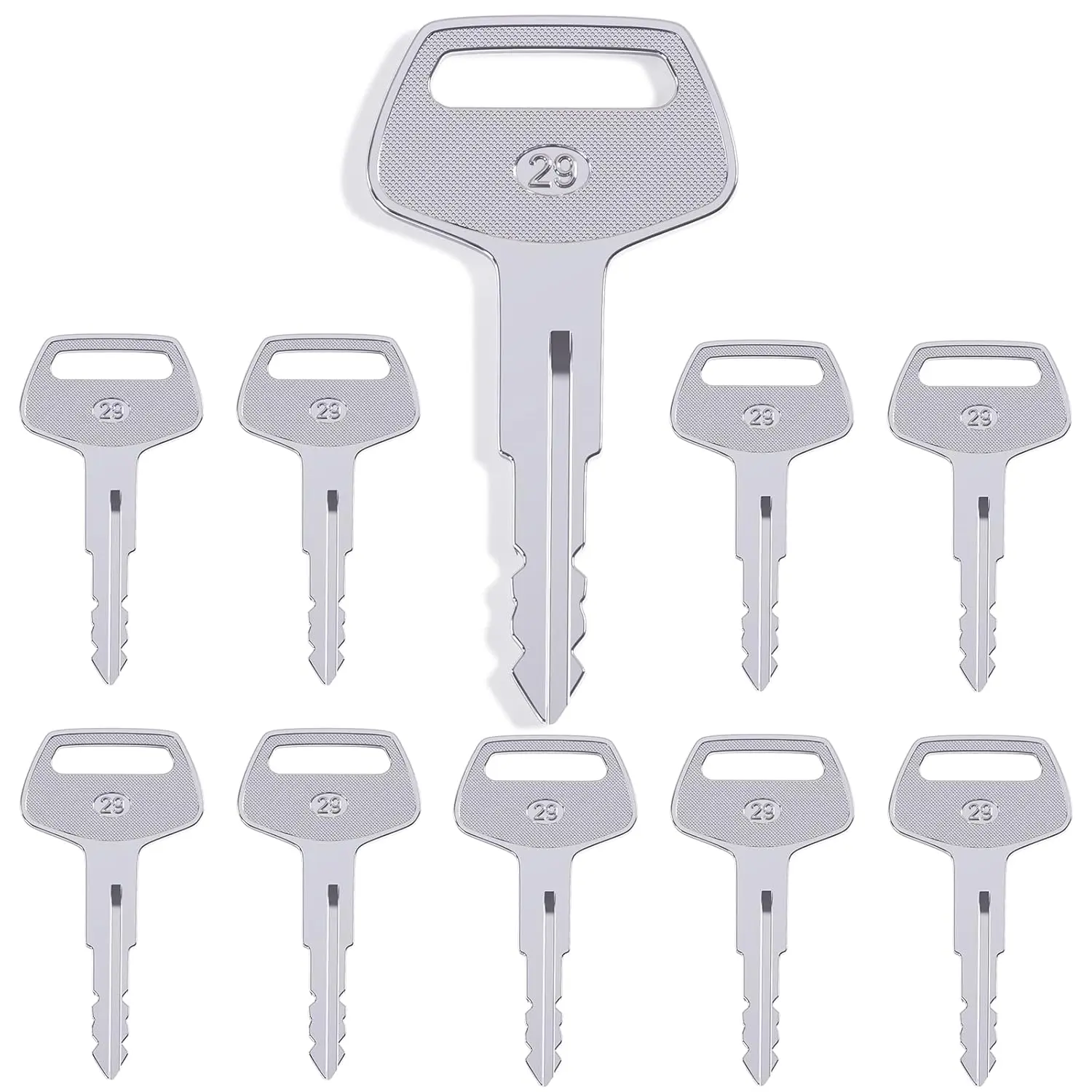 Copper Alloy Heat-Resistant Heavy Equipment Ignition Keyring Set, 10-Pack Komatsu 787 Key Replaces OEM Part TR261434 for Excavators, Dozers, Loaders