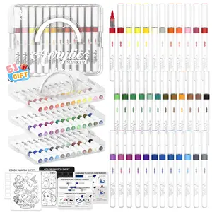 Automatic Ink Control Acrylic Paint Markers, 36/48/60  Colors Brush Tip Acrylic Paint Pens for Rock Painting, Ceramic, Wood, Canvas, Glass, Stone, Fabric, Card Making, DIY & Art Supplies modelpaintingmarkers,Pastel,Metallic