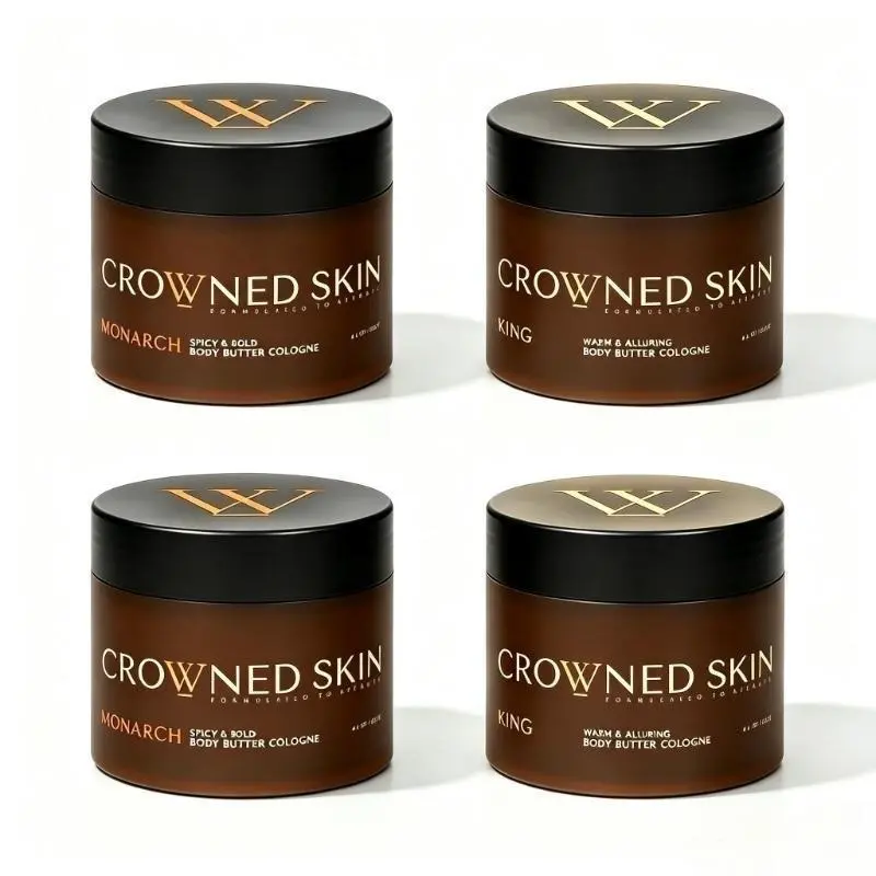 【Buy 2 Get 2 Free】4PCS King & Monarch Crowned Skin Body Butter Cologne Duo, Men Warm Spicy Scent Moisturizing Body Cream