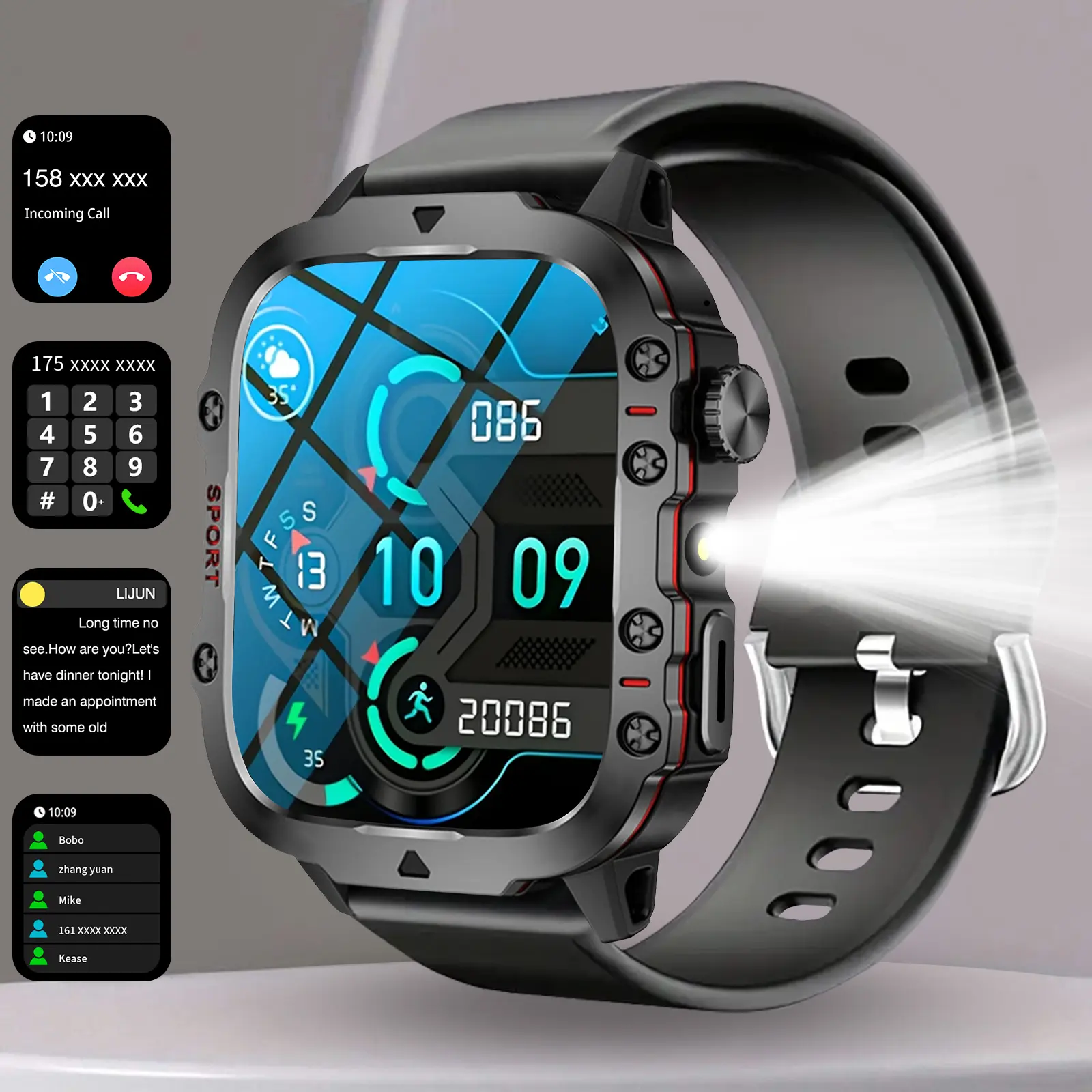 Smart Watch for Men & Women, Sports Watch with Wireless Call/Dial, Incoming Call Alert & Rejection, Message Alert View, Multiple APP Alerts & Custom Wallpaper, Fashion Watch Compatible with iPhone/Andriod