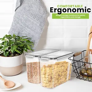 Cereal Containers Storage - Liter Airtight Food Storage Containers & Cereal Dispenser For Pantry Organization And Storage (Clear, 2 Liter Pack of 4)