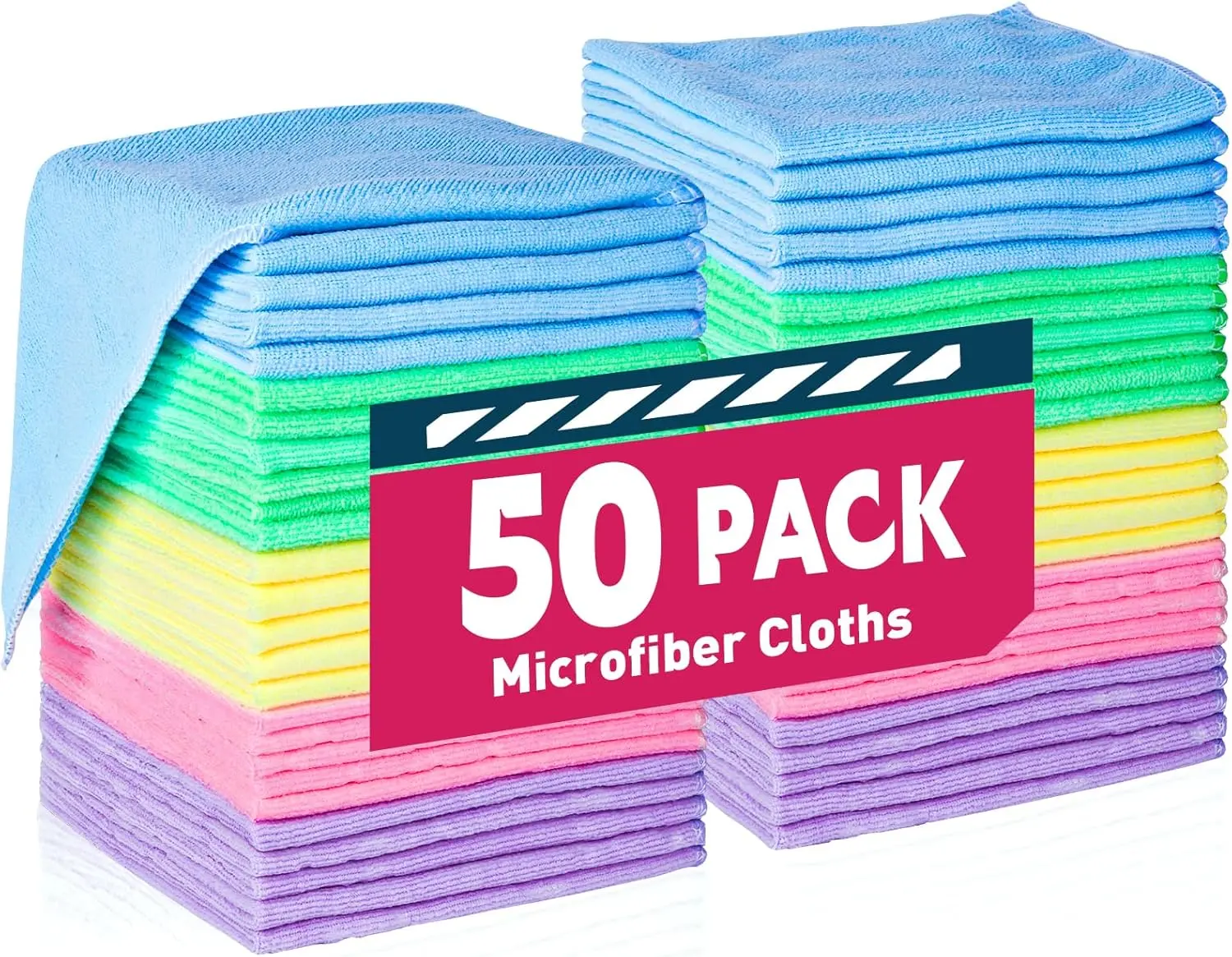 Microfiber Cleaning Cloths 50 Pack, Towels Bulk for Cars & Home, Cleaning Rags Assorted (12x12 inches) Microfiber Cleaning Cloths 50 Pack, Towels Bulk for Cars & Home, Cleaning Rags Assorted (12x12 inches)
