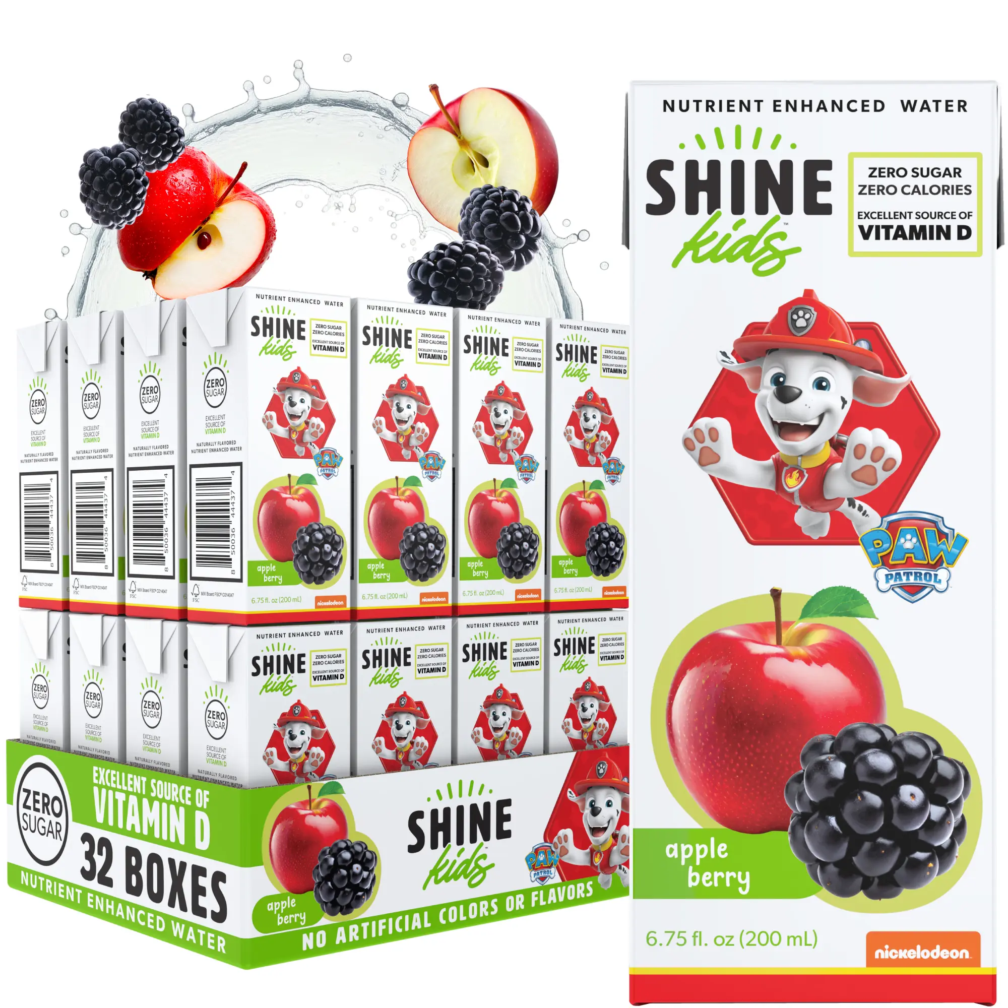 Apple Berry Vitamin-Infused 0 Sugar Hydration Beverage Juice Box - 32 Pack