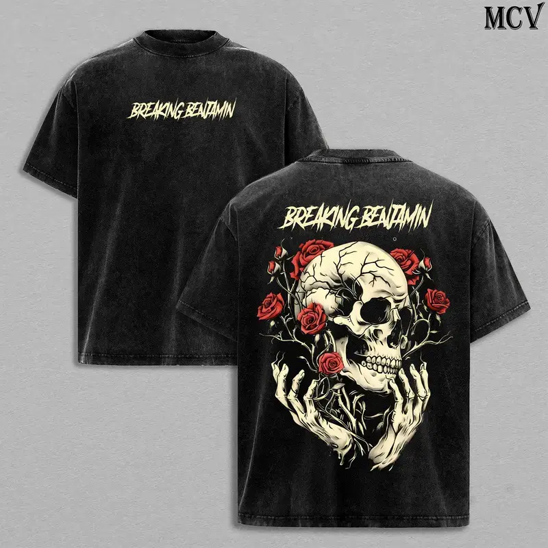 Breaking Benjamin Band Tee Washed – Vintage Heavy Cotton Oversize Unisex Metal Rock Band T-Shirt, Sweatshirt & Hoodie, Post-Grunge Alternative Rock Streetwear, Retro Y2K Tour Concert Merch Graphic Top for Music Fans