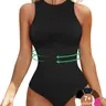 Women's Tummy Control Compression Smooth Shapewear Underwear Bodysuit, Round Neck Shaper Seamless Sleeveless Racerback Tank Thong Bodysuit Lady, Abdomen Control Garment