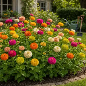 Mixed-Color Zinnia Seeds for Planting – Bright Annual Flower Seeds for Garden Beds, Borders, Pots & Pollinator-Friendly Outdoor Decor