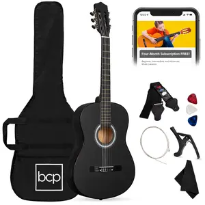 Best Choice Products 38in Beginner Acoustic Guitar Starter Kit w/ Gig Bag, Strap, Strings Best Choice Products 38in Beginner Acoustic Guitar Starter Kit w/ Gig Bag, Strap, Strings