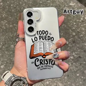 Phone Case for Samsung Galaxy S24 Plus S25 Ultra S23 Ultra S22+ Bible Verse Aesthetic Christian Patterned Anti-Scratch Shockproof Pocket-Friendly durable Cover Cellphone Protective