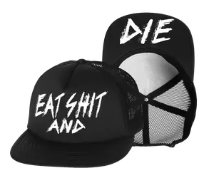 Western Evil Eat Shit and Die Snapback Hat | Mesh Trucker with Under-Brim Print