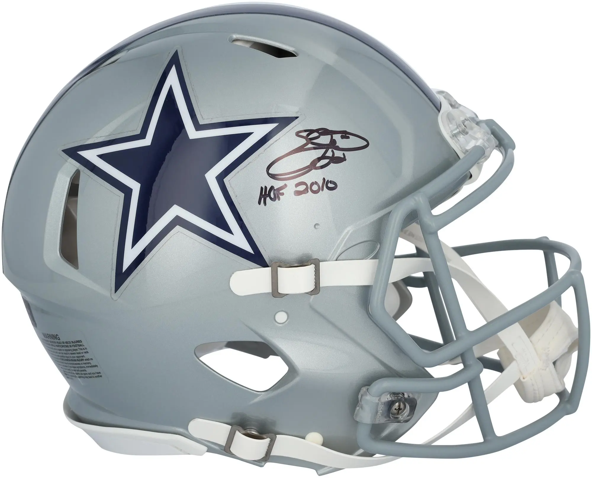 Emmitt Smith Dallas Cowboys Autographed Riddell Speed Authentic Helmet with "HOF 10" Inscription - Fanatics Authentic Certified