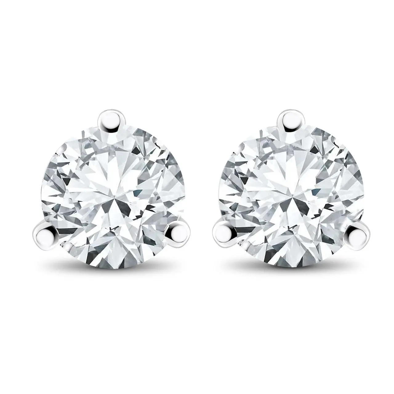 3/4 ct TDW Diamond 3-Prong Martni Studs