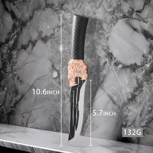 Two-piece set Multi-purpose knife Tap design With sheath Meat cleaver Vegetable knife Boning knife Fruit knife Steak knife Outdoor camping knife Premium steel Easy to carry