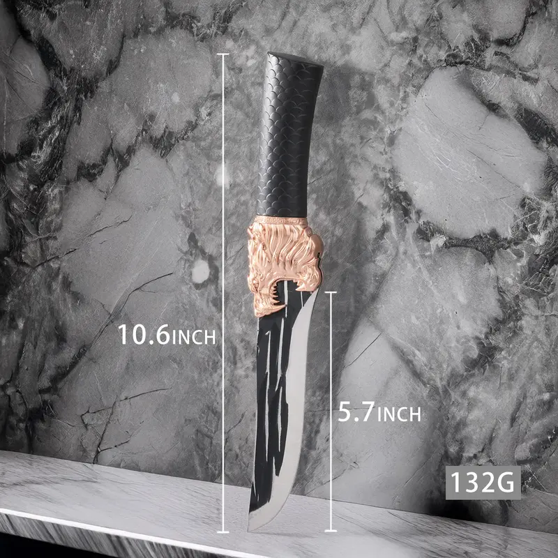 2-Piece Versatility Knives Kitchen Set - Premium Stainless Steel, Tap-Shape Cleaver Blade, Sheath for Safe Carry, Ready to Go for Outdoor Camping & Kitchen Use (Steak, Boning, Fruit Prep)