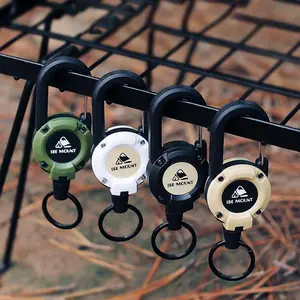 Strong Multi-functional keychain clip with Extendable steel rope - Anti-loss, high elasticity, quick fastening, key locking for hikers to lock fishing gear in camping trips