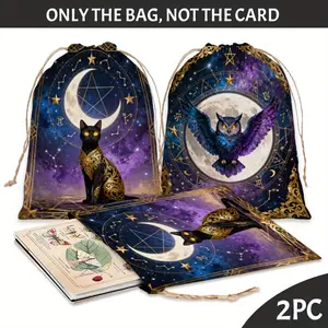 2pcs Tarot Card Party Drawstring Gift Bags Tarot Card Protection Drawstring Bags Dice Storage Bags Card & Jewelry Bags Gift Bags