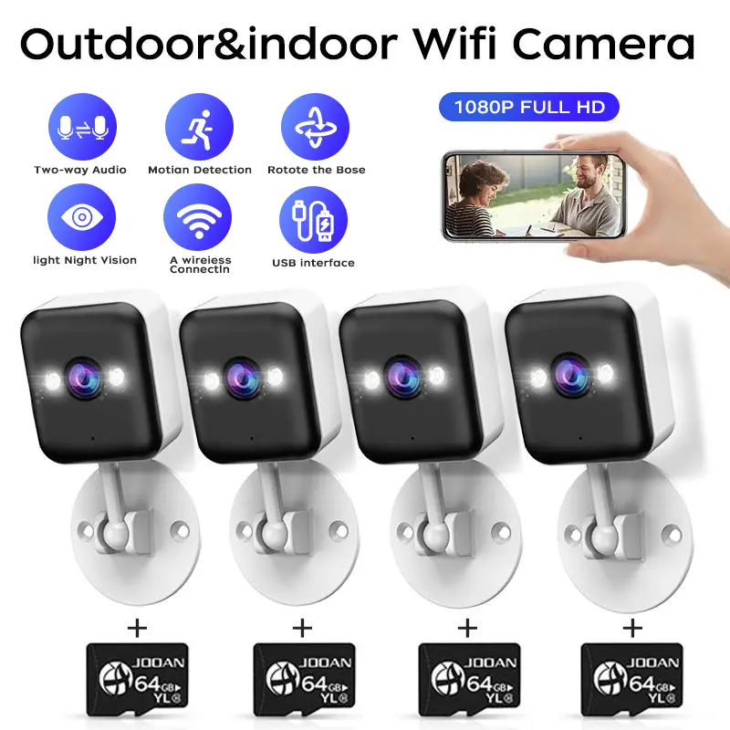 【1080P FHD Waterproof Indoor And Outdoor MINI WiFi Security Monitoring】Color Night Vision + Two-Way Intercom + Smart Alarm, Can Monitor Even If The Network Is Disconnected, Easy To Install, One-Year Warranty