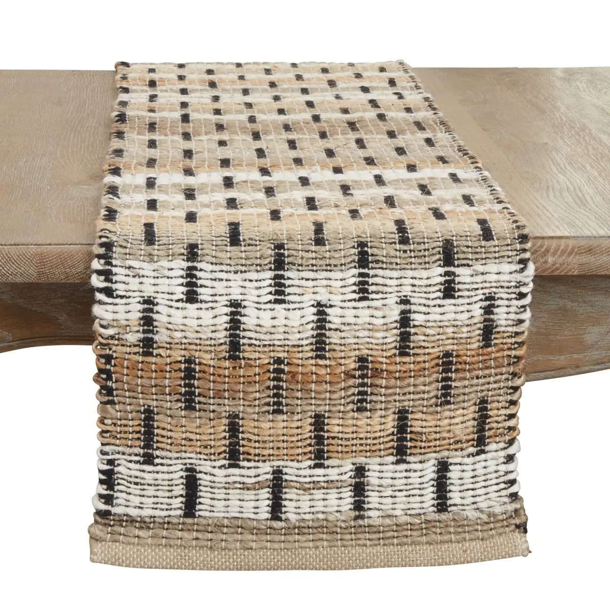 Saro Lifestyle 2485.N1472B 14 x 72 in. Tailored Stripe Table Runner, Natural