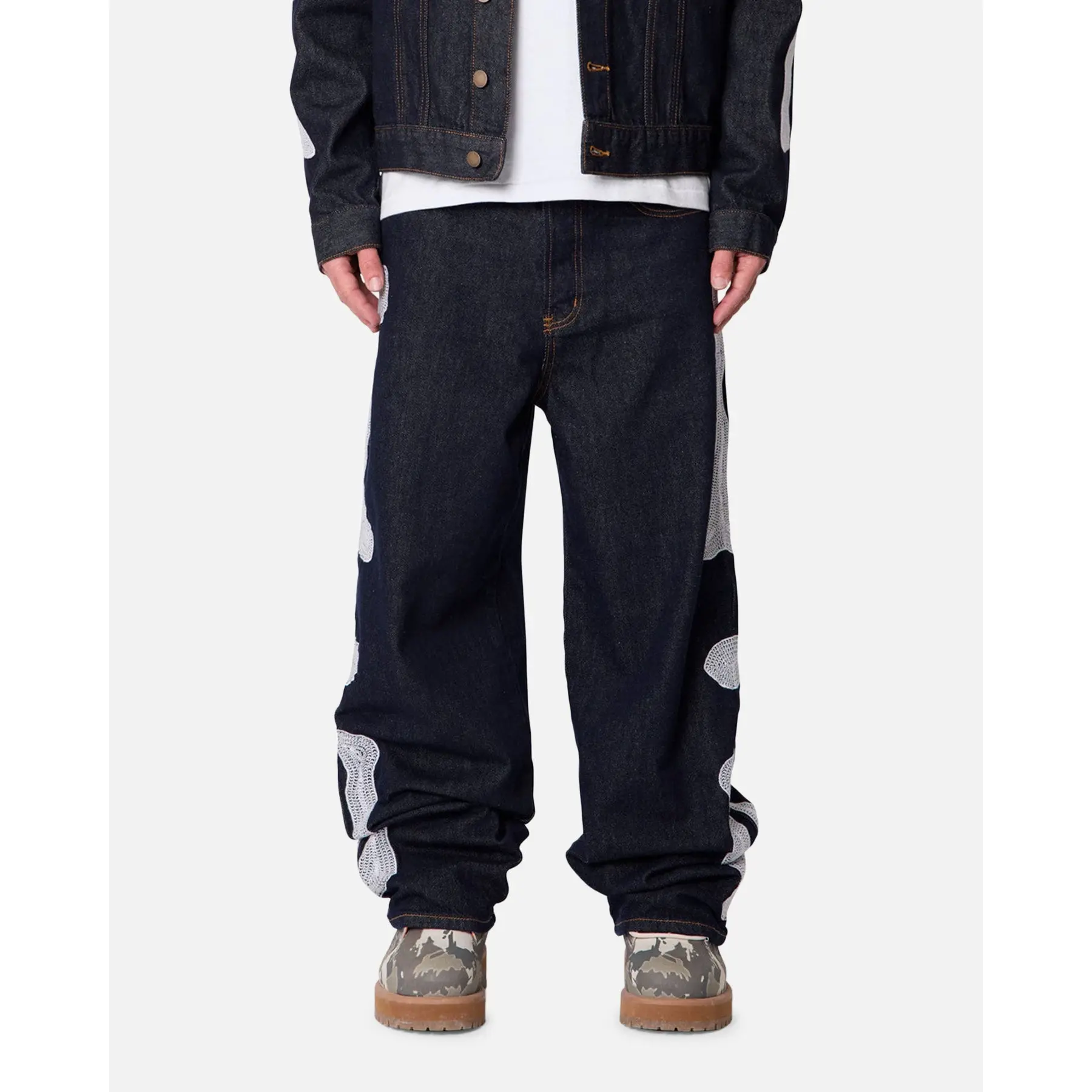 MNML Raw Skeleton Baggy Denim Jeans Rinse Indigo