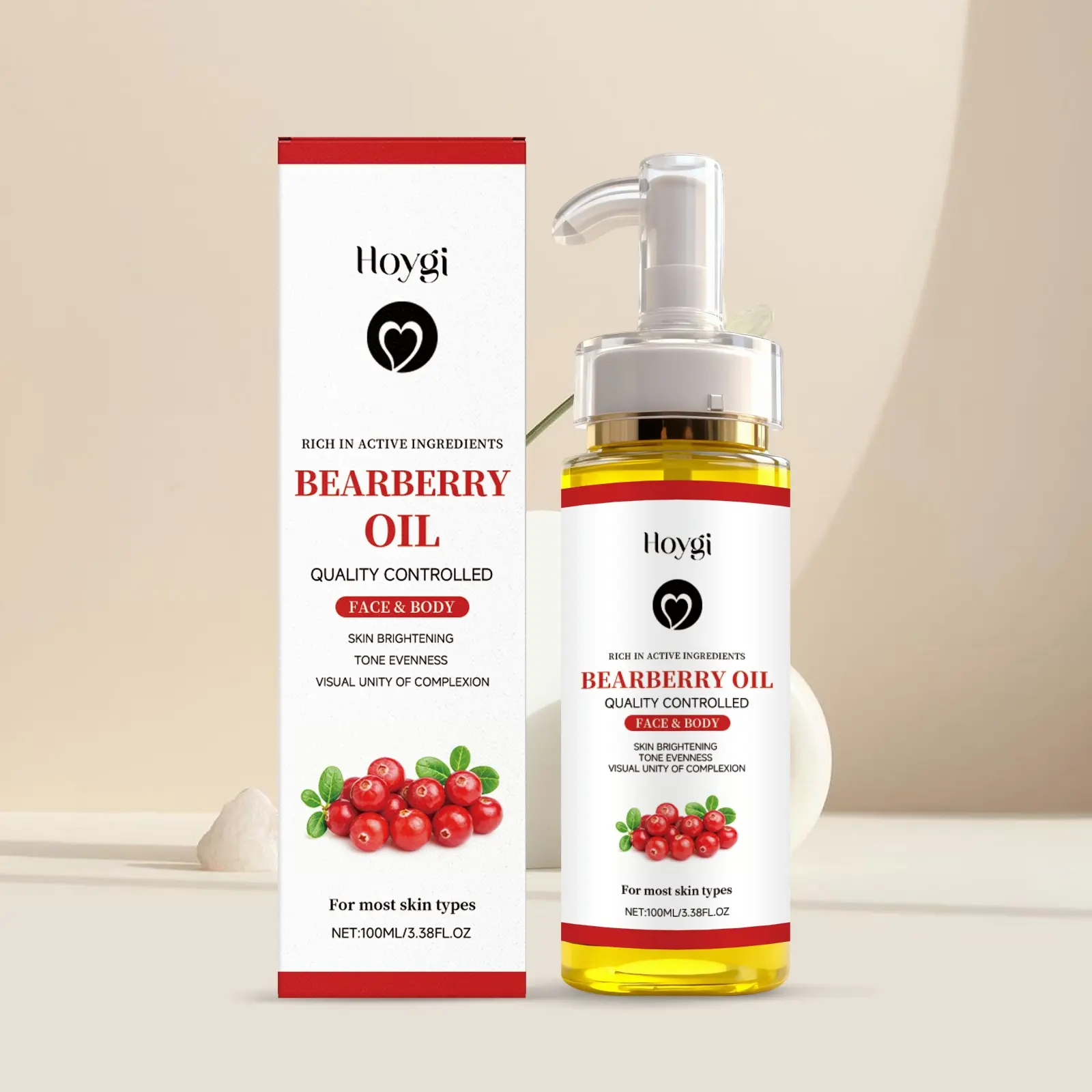 Bearberry Brightening Essential Oil with Hyaluronic Acid & Vitamin E, Daily Gentle Moisture, Moisturizing, Moisturizer, Hydrating, Lightweight, Refreshing Texture, Body Care Oil, Body Oils