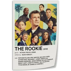 2018 American TV Series The Rookie Minimalist Cover Art Poster 4 Canvas Art Wall Poster Printing Office Bedroom Aesthetic Poster Living Room08x12inch(20x30cm) Unframe-style