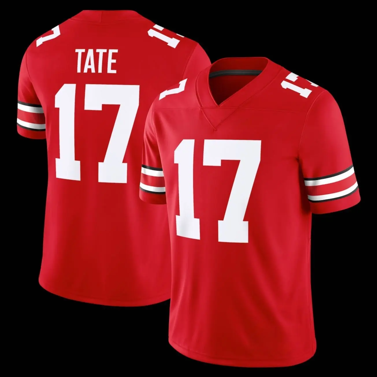 Unisex Football 17 Tate Ohio State Buckeyes College Team Game Jersey - Scarlet