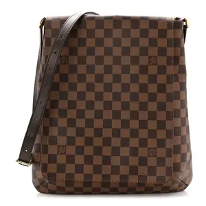 Pre-owned Louis Vuitton Damier Ebene Coated Canvas Shoulder Bags Damier Ebene Musette GM