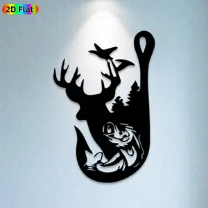 1pc Deer & Duck Metal Wall Art Ornaments, Rustic Wildlife Mural, Gift for Christmas, New Year, Nature Enthusiasts, Weather-Resistant, Moisture Resistant Metal Wall Decor Wall Sculptures, Perfect for Garden Fence & Patio Wall Nature Lovers