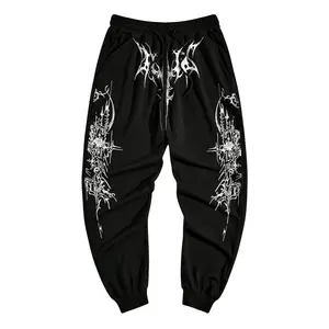 Graphic Drawstring Waist Casual Sweatpants Streetwear Goth Jogger Pants