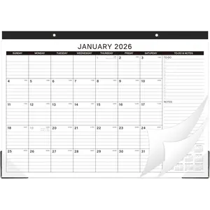 2026 Desk Calendar - Jan 2026 - Dec 2026, 12 Months Calendar 2026, 17" x 12", Large Ruled Blocks, 2026 Calendar with  Off Design, 2 Corner Protectors & 2  Hooks