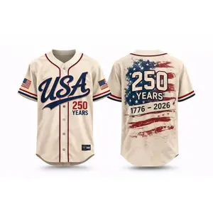 USA 250 Years Baseball Jersey Jersey, 1776–2026 Patriotic USA Baseball Jersey Shirt