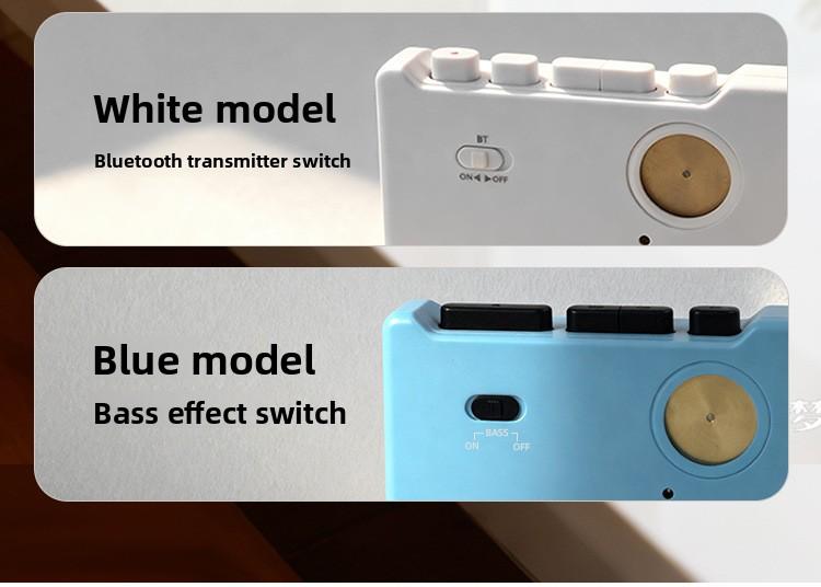 2026 New Model Heavy Bass Effect Cassette Player Nostalgic Dual Headphone Output English Listening Player