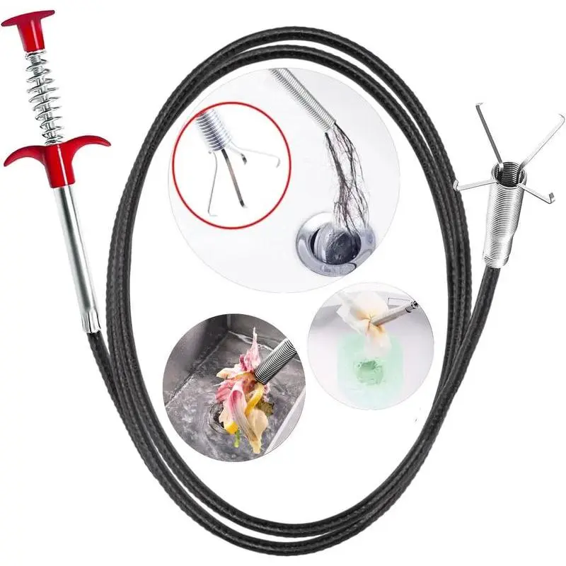 Fathers Day Gifts Flexible Grabber Claw Pick Up Reacher Tool with 4 Claws Bendable Hose Pickup Reaching Assist Tool for Litter Pick, Home Sink, Drains, Toilet(78.74 Inches) Fathersdaygift