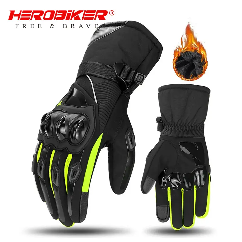 Cross mirror, motorcycle gloves, non-slip electric vehicle riding gloves, waterproof and thermal motorcycle winter gloves