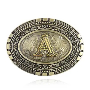 Western Cowboy Belt Buckles — Alphabet Series (A–Z) | Trendy, Upgraded Belt Accessories for Men | Rodeo-Style Large Belt Buckles