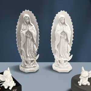 11.8 in Matt Floral Lightweight Our Lady of Guadalupe Statue - Purple Resin Catholic Religious Figurine, Home & Entryway Decorations, Christmas Spiritual Gift