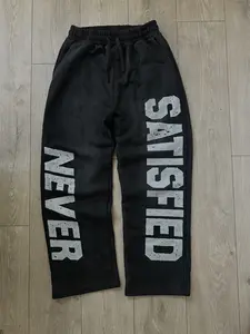 NEVER SATISFIED ACID WASH SWEATPANTS